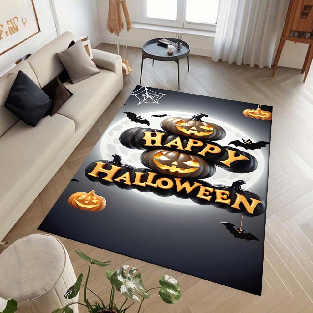 1 Stück Happy Halloween Teppich, Rutschfest, Leicht zu reinigen, Fleckenresistent, Perfekt für gemütliche Wohnzimmer, Schlafzimmer, Küchen, Büros und H