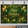 2D Foto-Hintergrund für Geburtstage im Grün-Gold-Design mit Ballons