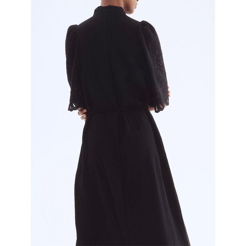 Foreign Trade Order H Home Loose Casual All-matching Comfortable Short Sleeve Breasted Hollow Embroidered Commuter Daily Personality Dress