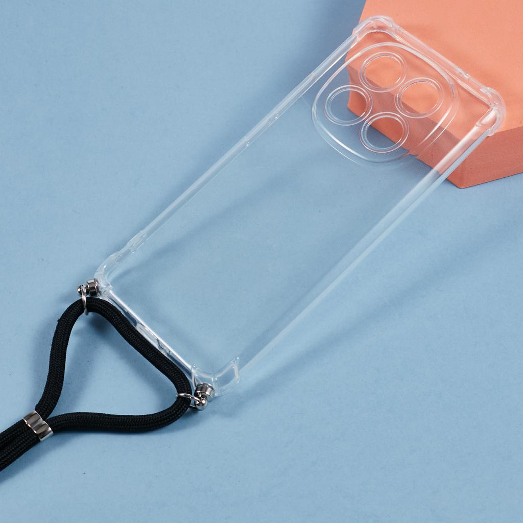 For Xiaomi Redmi Note 14 Pro+ 5G Case Reinforced Corner TPU Clear Phone Cover with Lanyard