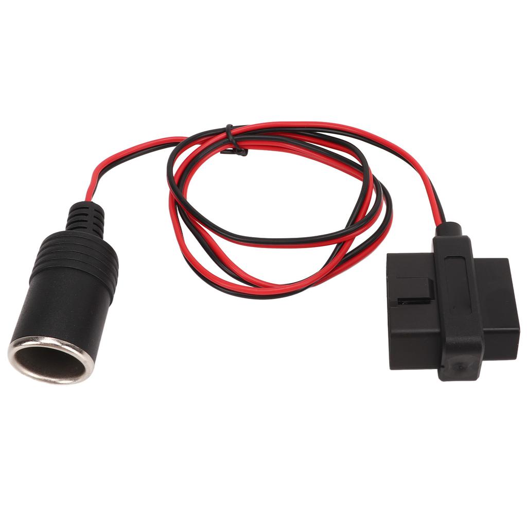 OBD2 Cigarette Lighter Socket Adapter 16Pin T Head Female Connector Power Cord for Cars with OBD