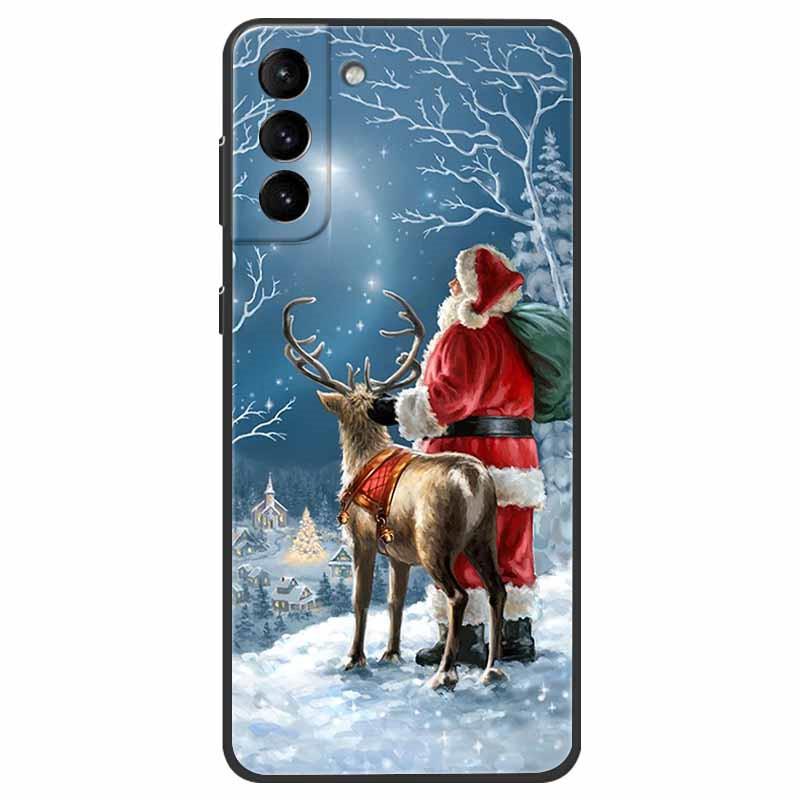 Christmas Case For Samsung S21 Plus Case S21 FE Silicone Soft TPU Cover for Samsung Galaxy S21 / S21 Ultra FE + 5G Case New Year