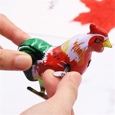 Cute Cartoon Animal Kids Classic High Quality Tin Wind Up Clockwork Toys Jumping Chicken Vintage Toy For Children Boys Education