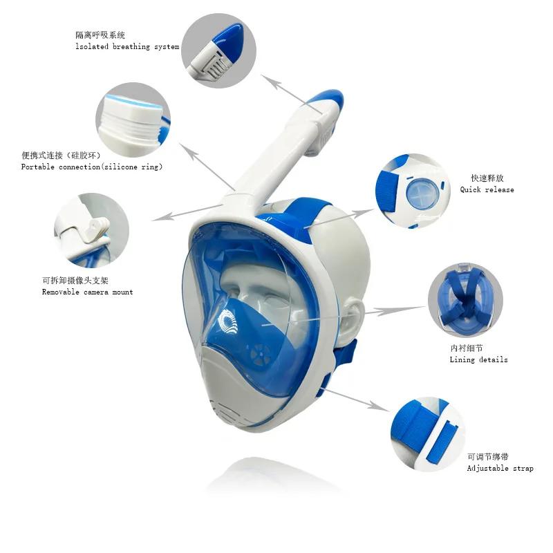 Full Body 2026 Full Face Snorkeling Mask Professional Swimming Scuba Free Breathing Cheap Diving Mirror Mask