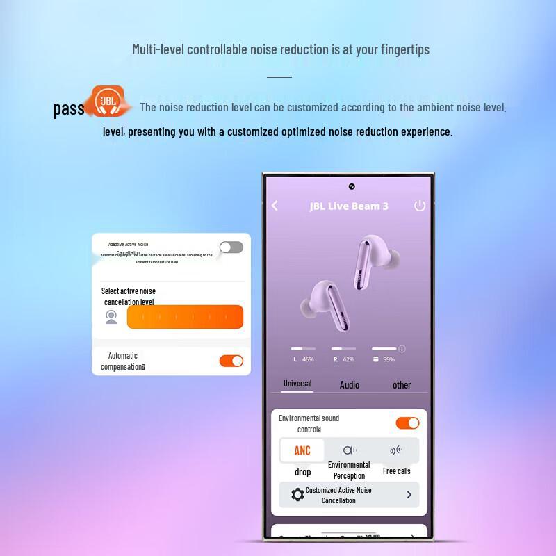 JBL Live Beam 3 Smart Touch True Wireless Noise Cancelling Earbuds