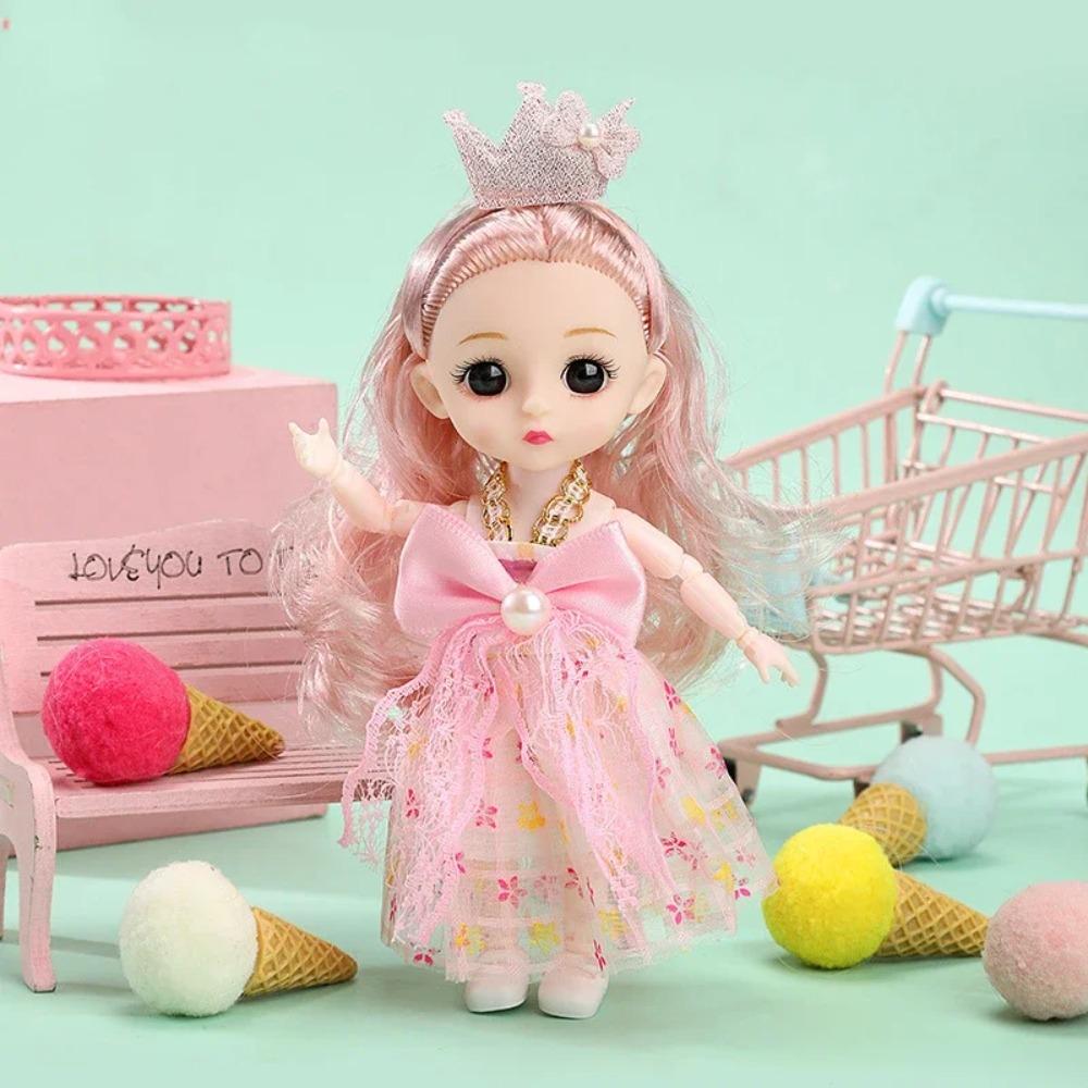16cm BJD Puppe Mode Prinzessinnenpuppe Figur 1/12 Maßstab DIY Beweglich 13 Gelenke mit Kleidung und Schuhen Glückliches Mädchen Geschenk Kinderspielzeug