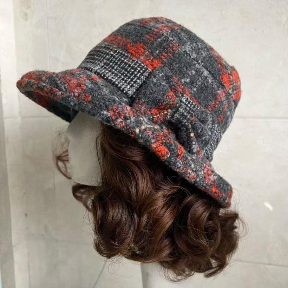 

Autumn Winter With Curly Hair Fisherman Hat With Wig Bowknot Attached Wig Wig Bucket Hat Casual Warm Fisherman Cap Women Light brown оранжевый