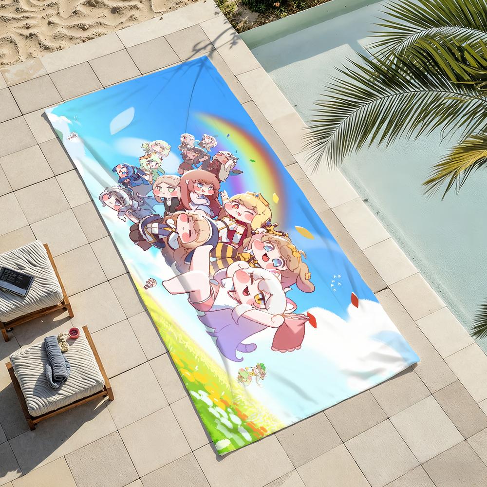 Cartoon Game T-Trickcal-S Cute Towel Shower Sauna Travel Spa Quick Dry Gym Accessories Soft Large Beach Towels