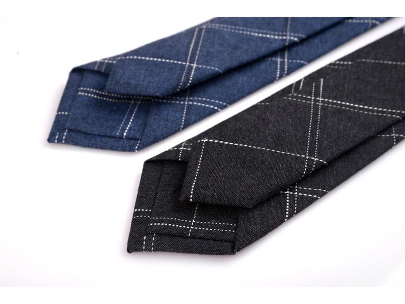 New Plaid Twill Cotton Tie: Men's Business Casual Korean Style for Weddings