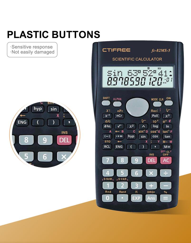 Scientific Calculator - Exam-ready, Multifunctional, Large Display - Portable & Durable For Students