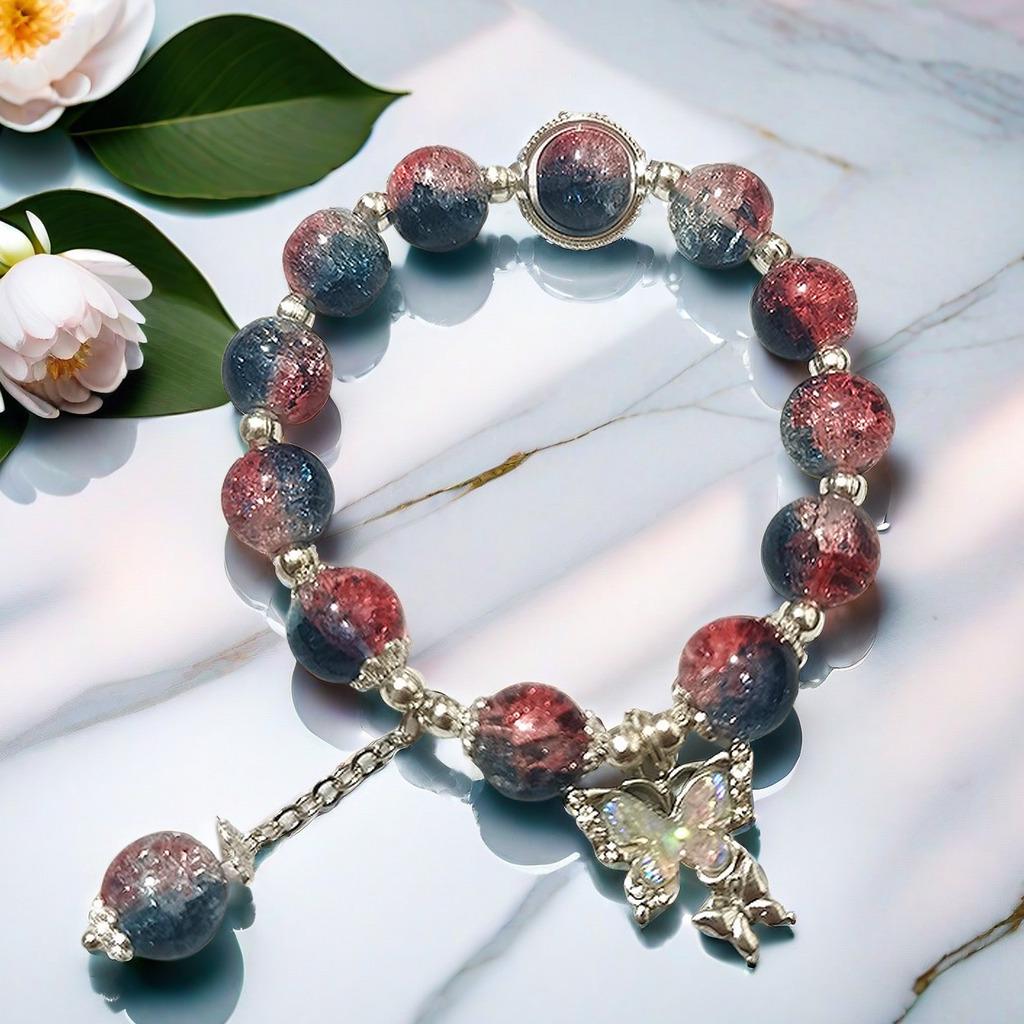 Cat's Eye Moonstone Butterfly Bracelet for Women – Trendy, Versatile Beaded Design, Perfect Student Gift