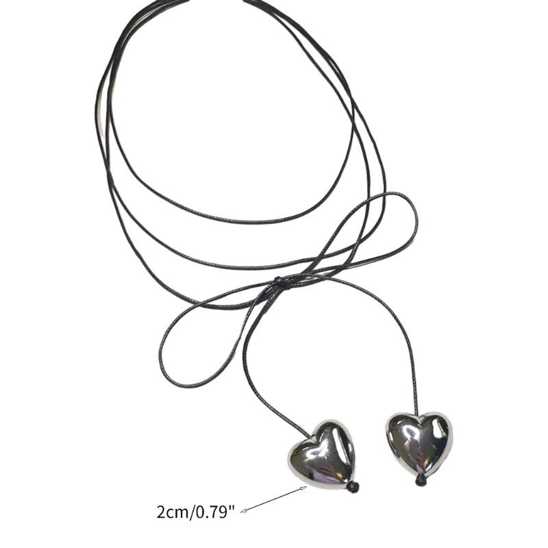 Heart Necklace Female Temperament Niche Net Red Collarbone Chain Korean Version Student Drawing Adjustable Chain Jewelry