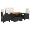 VidaXL Garden Dining Set with Cushions 4 Pcs, Patio Table, Patio Furniture, Outdoor Furniture, Black 3277380