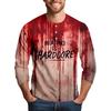 Men's Halloween Print Raglan Dralan Three-quarter Sleeve Casual Top