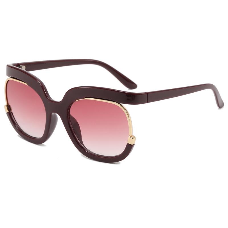 Personalized Color-Blocking Women's Fashion Sunglasses with UV Protection