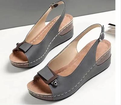 New Summer Women's Sandals Fashion Roman Women's Shoes Buckle Open Toe Beach Slope Heel Sandals Women