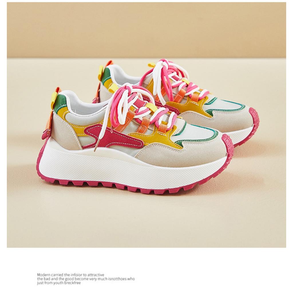 Běžecké sportovní boty s tlustou podrážkou zvyšující výšku, ležérní