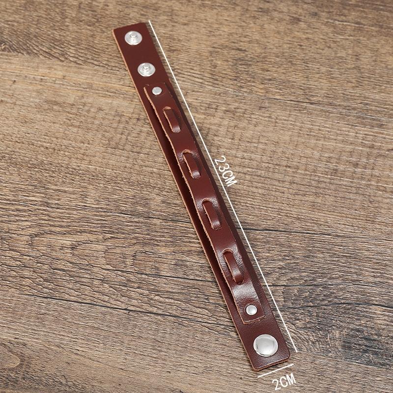 New Retro Cowhide Personalized Leather Bracelet Men Creative Jewelry European and American Style Gift