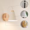 Living Room Iron Modern Nordic Wall Lamp Wood Bedside Wall Light Solid Color