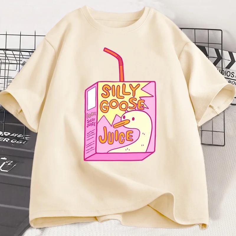 Silly Goose Juice Classic TShirt Women T Shirts Clothes Short Sleeve Crew Neck Tee Shirt Summer Top Graphic T Shirts Vintage