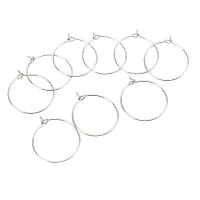 50pcs Stainless Steel Bulk Hoop Earrings Open Hoop Light Weight Wine Glass Rings Silver Round Hoop Ear Wires Party Favor