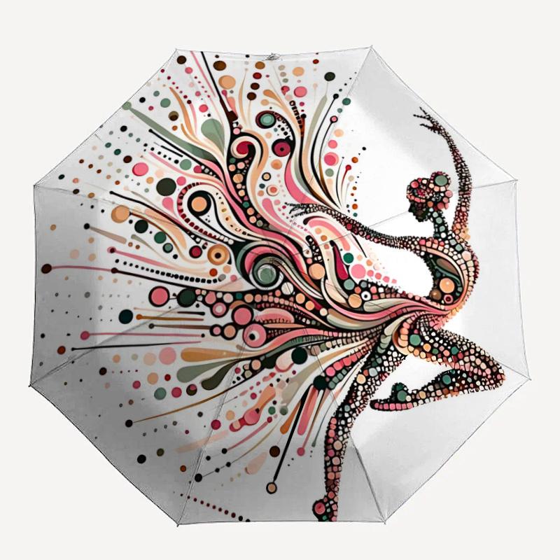 

1pc Dance Movement Automatic Open/close Umbrella, 8-Rib sturdy structure, Auto Folding/Opening, Portable Travel Umbrella for Women, c39