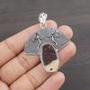 Natural Coffee Bean Jasper Gemstone 925 Sterling Silver Jewelry  Pendant 1.88" AJP-2022