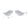 Fashion Zircon Wing Stud Earrings For Women Luxury Shiny Creative Angel Wings Silver Color Ear Studs Jewelry Gifts