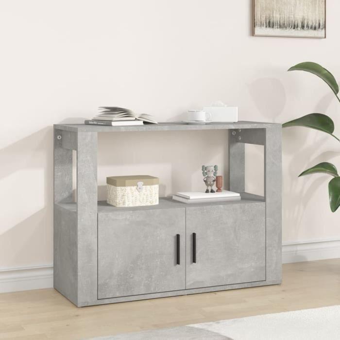 819456 vidaXL Buffet Concrete Grey 80x30x60 Cm Engineered Wood