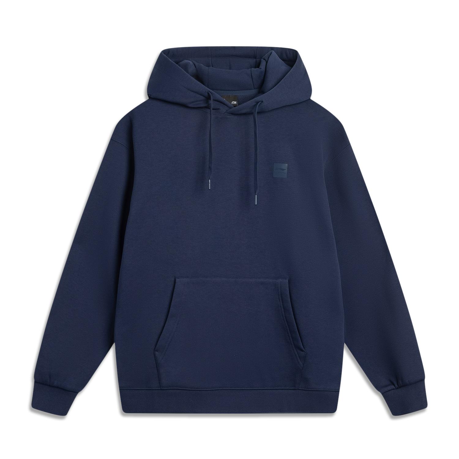 LI-NING Unisex 2025SS Sports Life Series Loose Brushed Hooded Sweatshirt Black AWDVE01-7 XXL