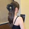Large Summer Lace Edge Bow Claw Clip Hair Accessory for Women - Multi-Layer Feather Design