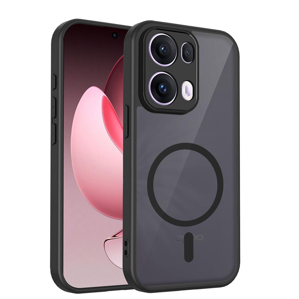 KEYSION Magnetic Phone Case for OPPO Reno13 13 Pro 5G Silicone+PC Matte Translucent Clear Shockproof Cover for OPPO Reno13 F 5G