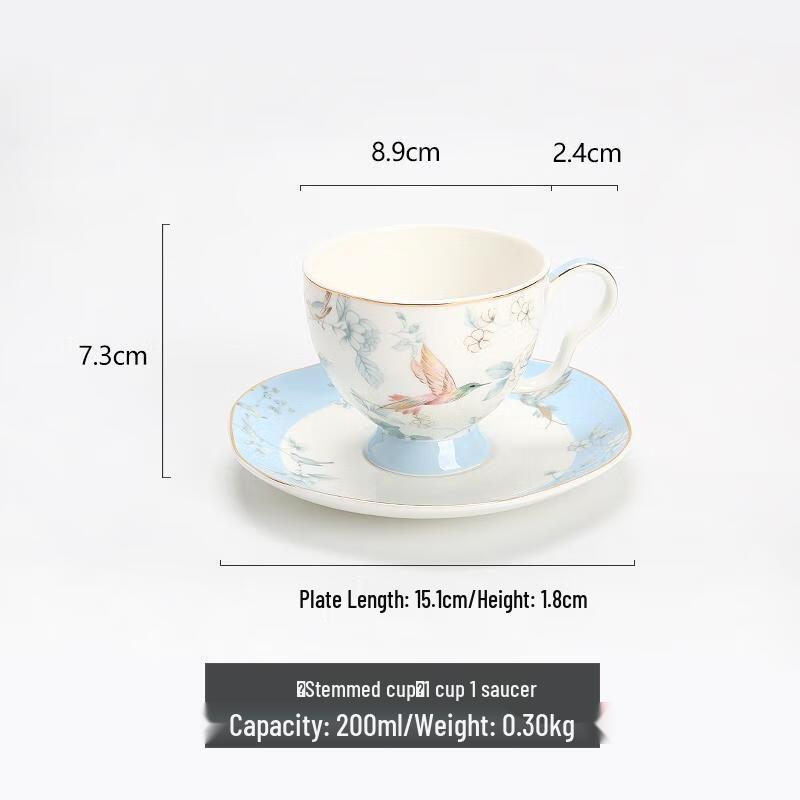 

HANDUNYOU High-Stemmed Glass Coffee Cup with Saucer