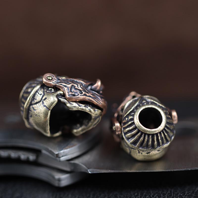Openable Bucktooth Mask Gabala Skull Brass Knife Beads EDC Outdoor DIY Paracord Woven Lanyard Pendants Bracelets Accessories