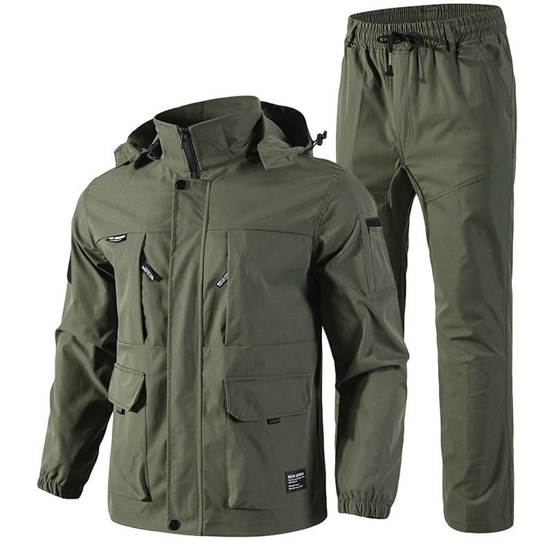 Work Clothes Suit Men's Assault Working Labor Protection Wear-resistant Camouflage Hooded Training Mountaineering