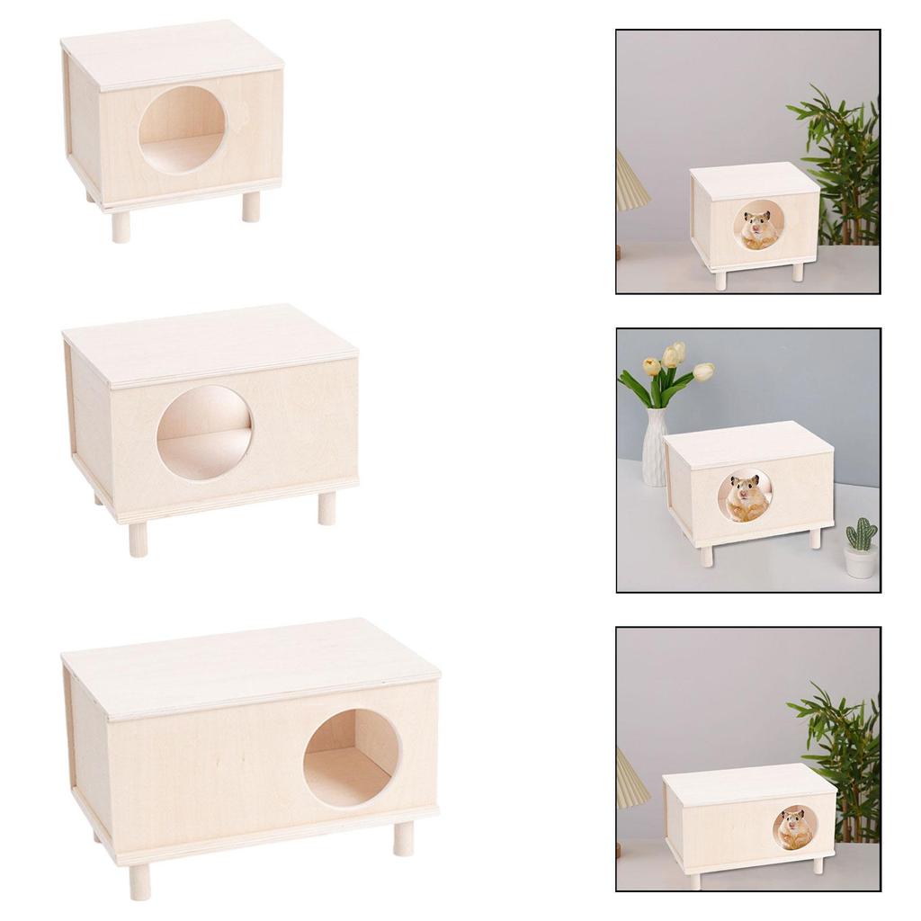 Wooden Hamster House Hideout Hideaway Hamsters Bedding Sturdy Decor Hamsters Accessories for Mice Rat Gerbils Guinea Pig