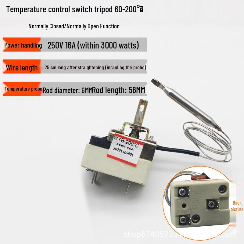 Adjustable Temperature Control Switch for Fryer, Oven, Kettle, Griddle & BBQ Thermostat