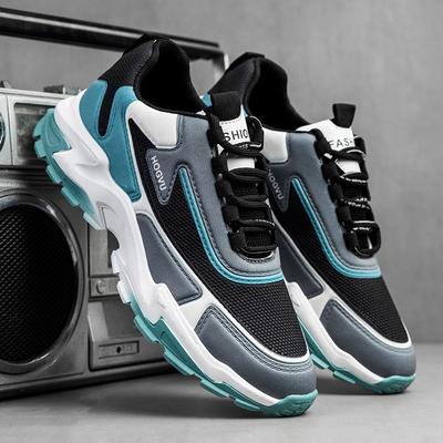 Spring New Men's Sports Shoes Low-top Round-headed Dad Shoes Breathable Trend Running Shoes
