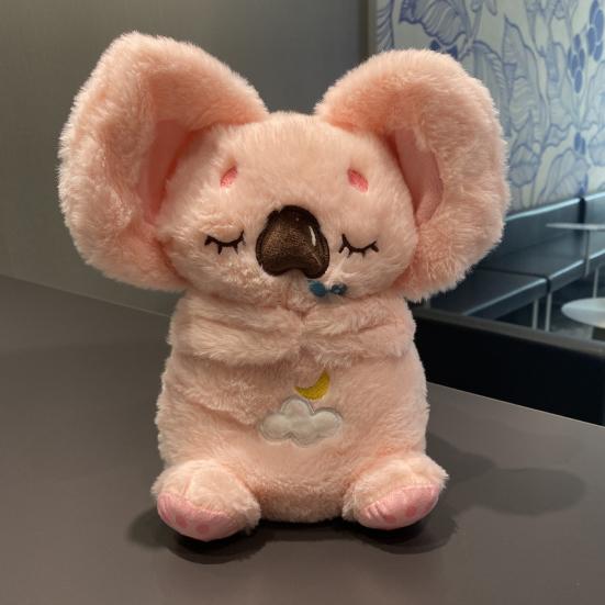 Baby Koala Plush Sensory Toy Anxiety Relief Stuffed Animal 5-Speed Breathing Light & Moving Ears Machine Washable Doll with Soothing Music