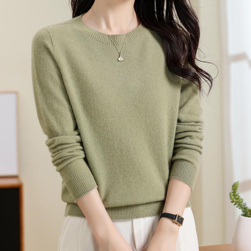 Women's 100% Pure Cashmere Round Neck Sweater - Autumn Winter Collection