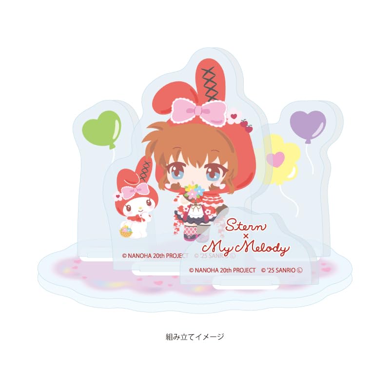Magical Girl Lyrical Nanoha Series x Sanrio Characters 05 Ster x My Melody [Mini Character Illustration] Acrylic Stand Plate