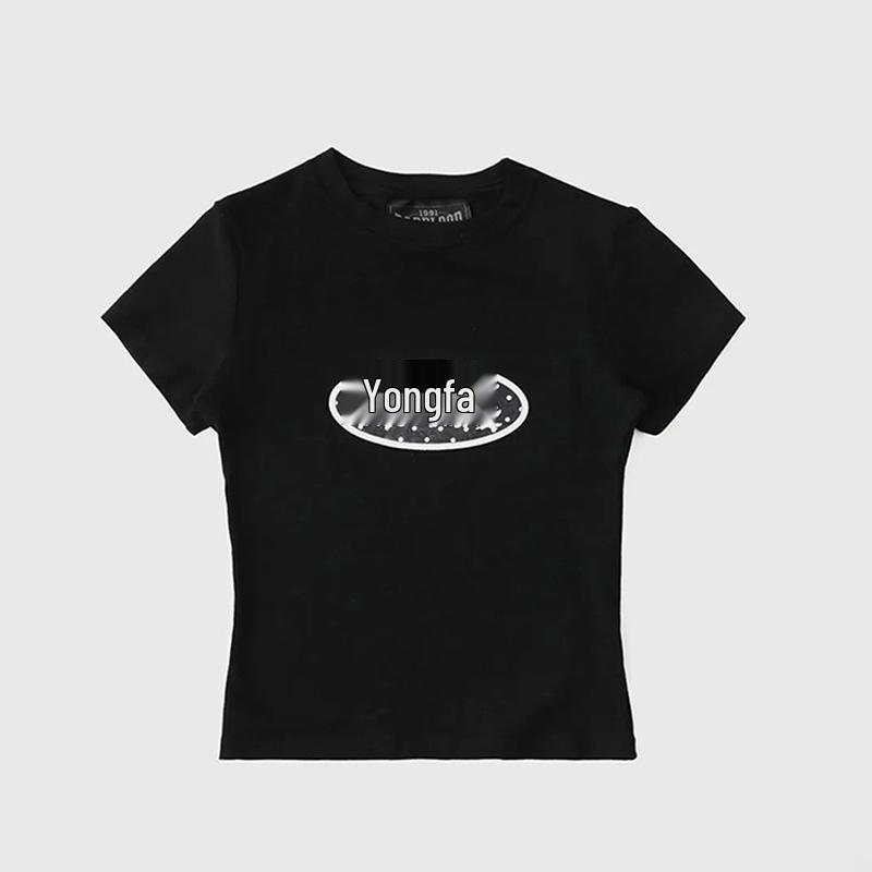 

Sporty Korean Badblood BCAC Series Women s T-Shirt - Niche Design, Short-Sleeved, Round Neck L чёрный