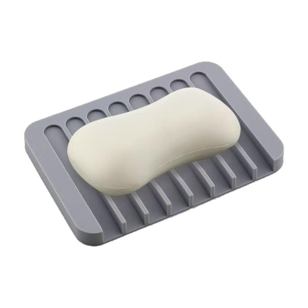 Soap Dish No Drill Silicone Soap Holder with Drain Holes Anti Water Pooling for Bathroom Kitchen Organizer Bathroom Accessories