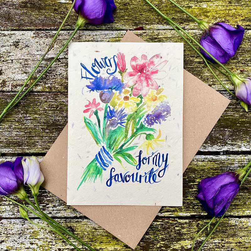 

Flowers For My Fave - листівка з польовими квітами для садіння