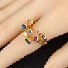 Nidin High Quality Inlaid Colorful Zircon Open Rings Adjustable For Women Men Personality Design Finger Jewelry Gift Wholesale