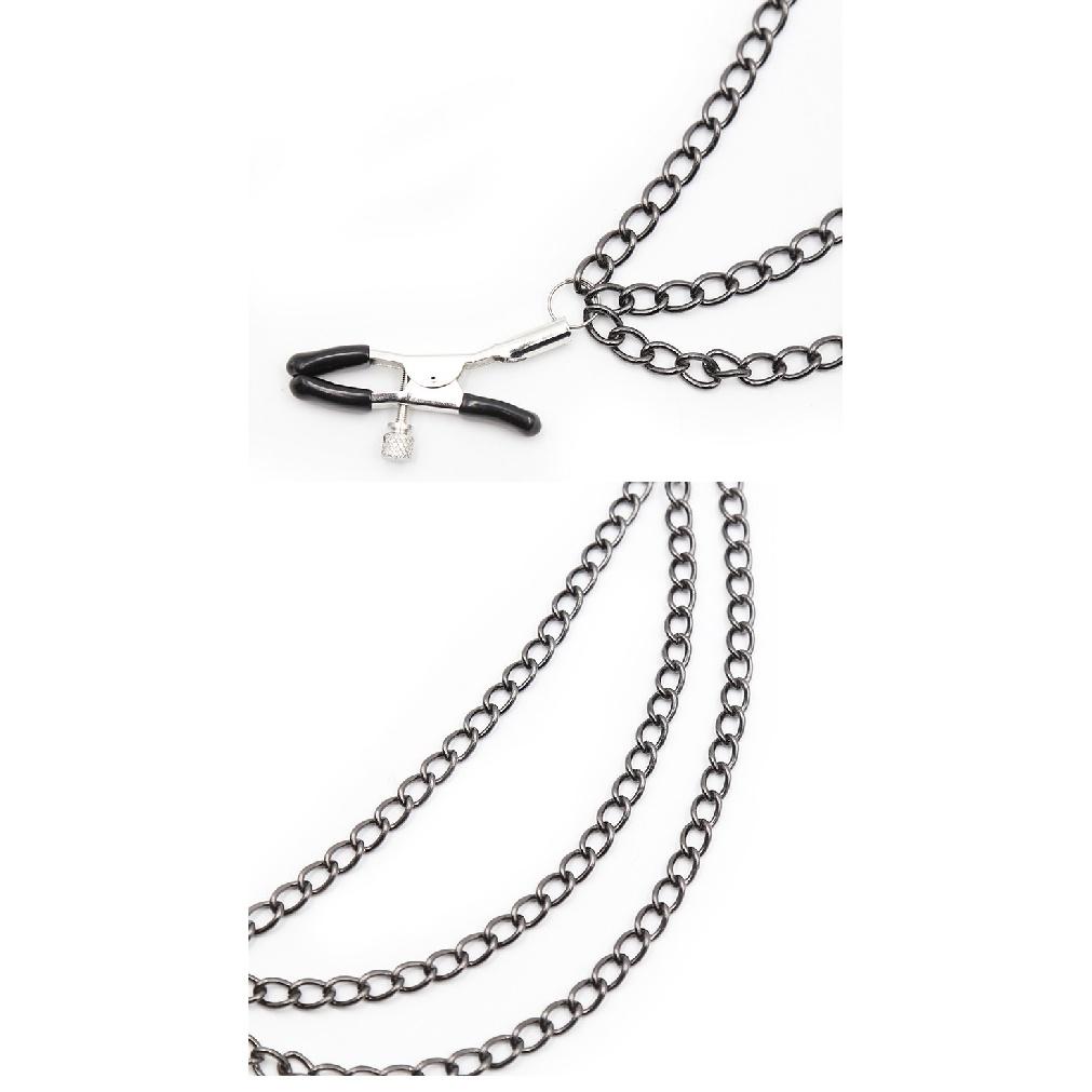 Sexy Flirt Nippelklemme Schamlippen Brustwarzenklemmen mit Kettenclips Stimulator SM Fetisch Sexspielzeug für Paare Sklavin Brust