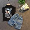 Summer Children's Suit Boys' Sleeveless Baby Jeans T-shirt Korean Version Lapel Two Piece Children's Suit