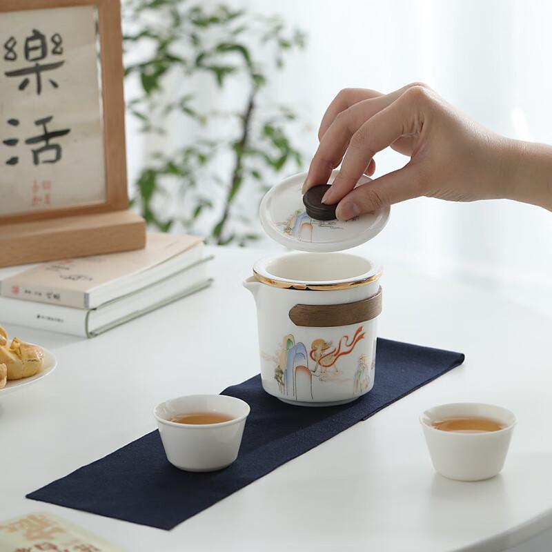 OIMG Portable Ceramic Travel Tea Set