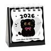 2026 Mini Tischkalender Kawaii Delfin Bär Katze Bilder Bürodeko mit Spiralbindung