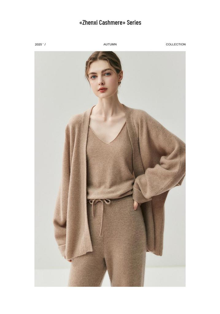 Women's High-Waist Cashmere Knitted Wide-Leg Pants for Autumn and Winter